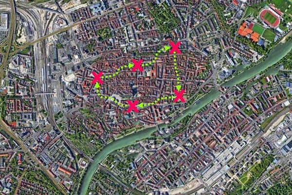 Sinnbildliche Darstellung der City-Challenge in Ulm